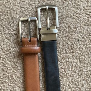 Two mens dress belts